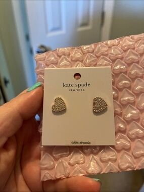 Kate Spade Sparkling Heart Stud Earrings